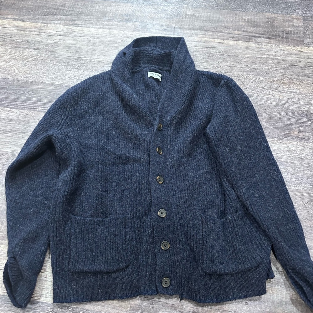 Cozy Dark Gray Shawl Collar Cardigan